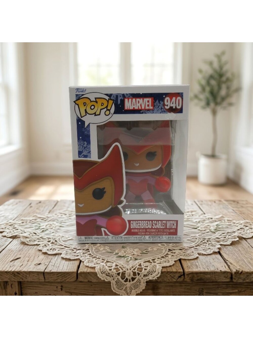Funko Pop Marvel Gingerbread Scarlet Witch 940 Vinyl Bobblehead Holiday